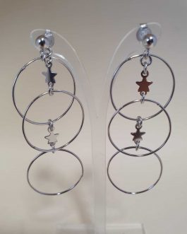 Pendientes largos con círculos