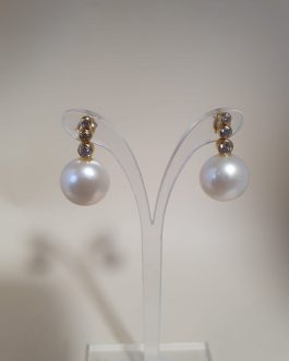 Pendientes con circonitas y perlas