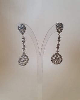 Pendientes de oro blanco y circonitas