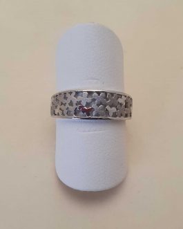 Sortija de oro blanco con brillo y mate