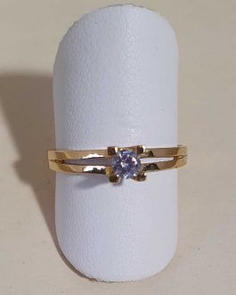 Sortija solitario en oro