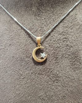 Gargantilla de oro con luna y estrella