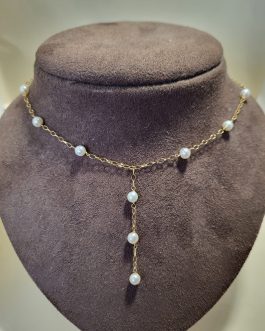 Gargantilla de oro con perlas