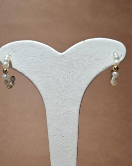 Aros de oro con perlas y bolas de oro