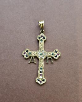 Cruz de Asturias con esmeraldas, rubíes y zafiros