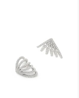 Pendientes de plata diseño lóbulo con circonitas