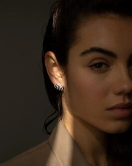 Pendientes de plata diseño lóbulo con circonitas