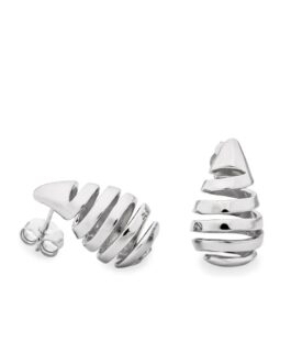 Pendientes plata gota rayada