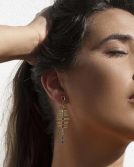 Pendientes de plata chapada con circonitas