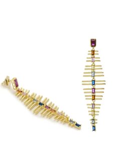 Pendientes de plata chapada con circonitas