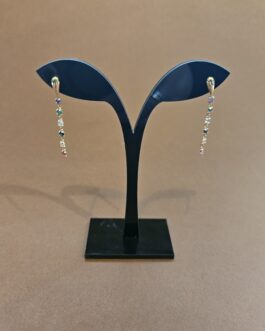 Pendientes en oro largos con circonitas de colores