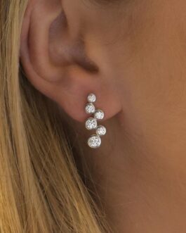 Pendientes en plata tipo burbujas con circonitas