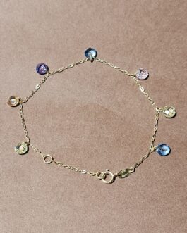 Pulsera de oro con circonitas de colores