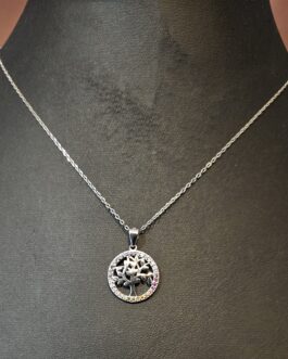 Colgante de plata con árbol de la vida y circonitas