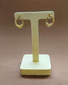 Pendientes de plata chapada en oro en forma de onda