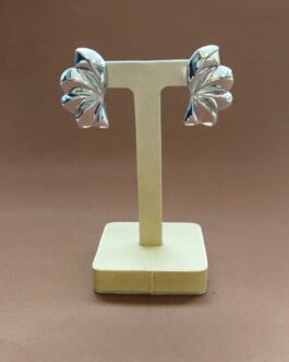 Pendientes media flor en plata