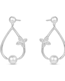 Pendientes de plata en forma de gota con perlas de Lucía Martín