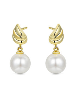 Pendientes de plata chapada con perla de Rocío Martín