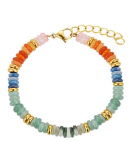 Pulsera de acero chapado con piedras semipreciosas de Rocío Martín