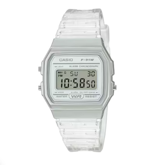 Reloj Casio digital Transparente F-91WS-7