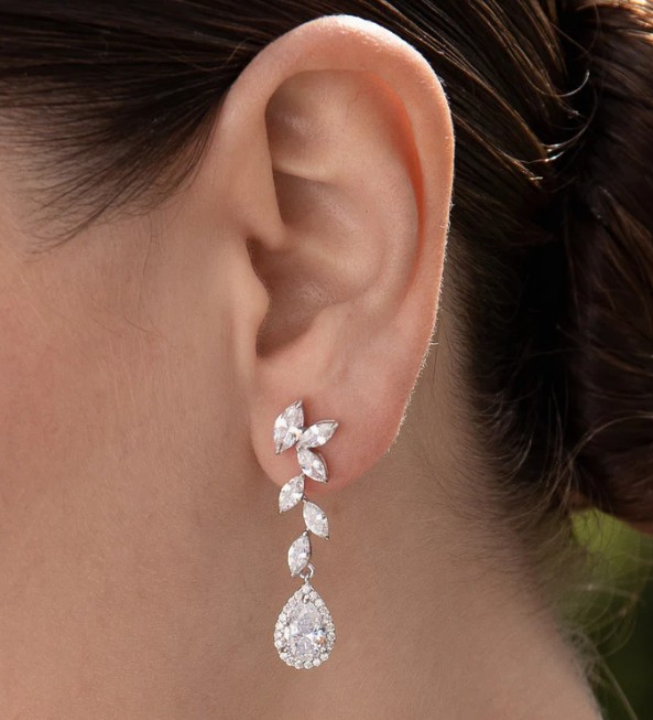 Pendientes de novia en plata de Lineargent - Imagen 2