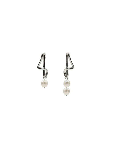 Pendientes de plata con perla de Lineargent