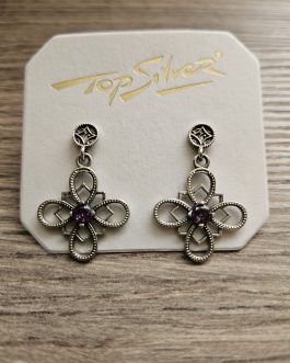 Pendientes de plata de Top Silver con amatistas