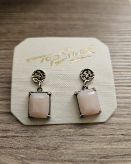 Pendientes de plata con topacio rosa