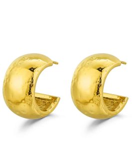 Pendientes de acero chapado en oro tipo aro de Rocío Martín